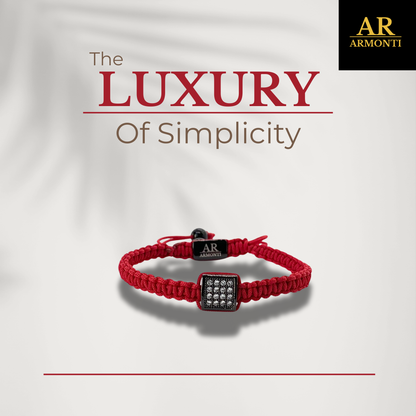 Pulsera roja MACRAMÉ CIRCONITA para mujer