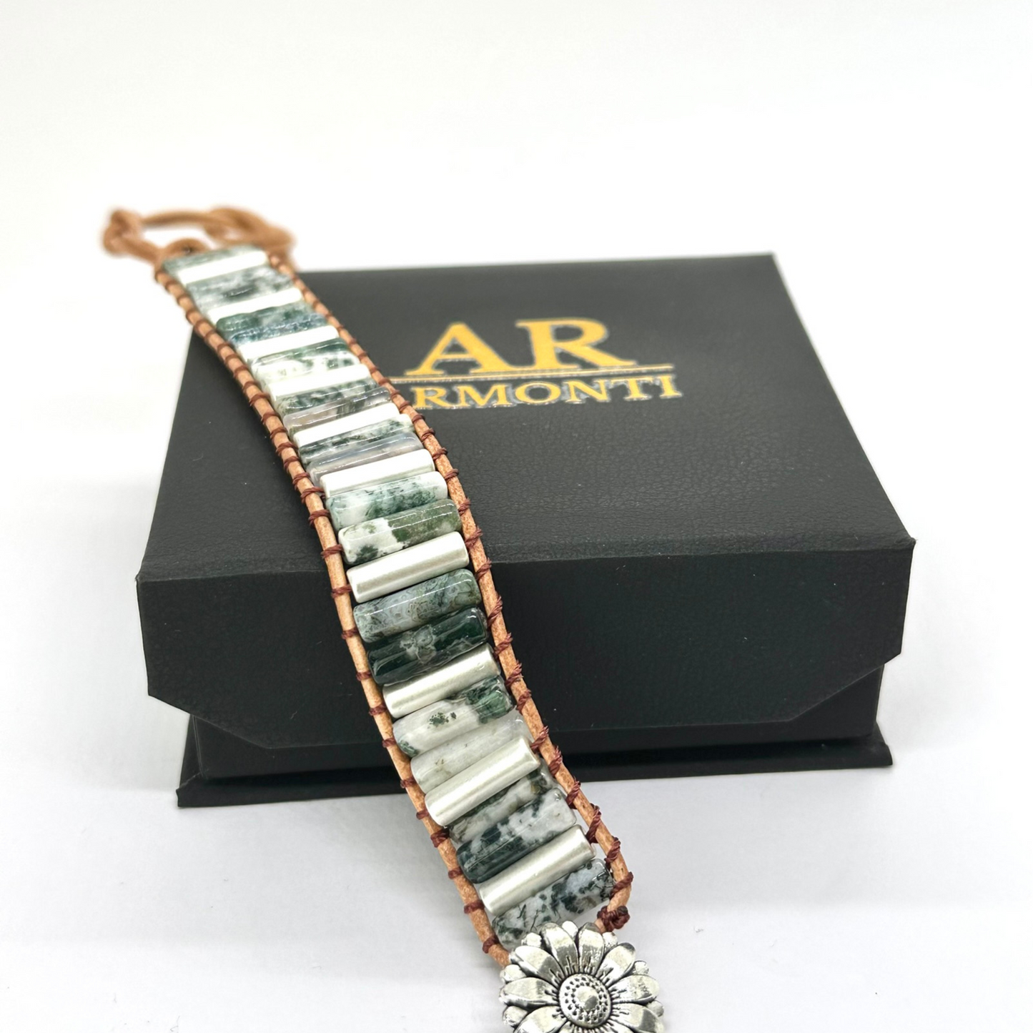 Pulsera de jade verde con betas MUJER armonti primavera verano
