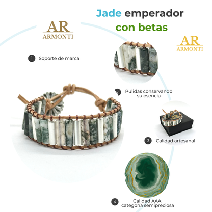 Pulsera de jade verde con betas MUJER armonti primavera verano