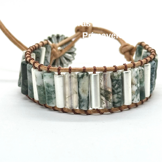 Pulsera de jade verde con betas MUJER armonti primavera verano