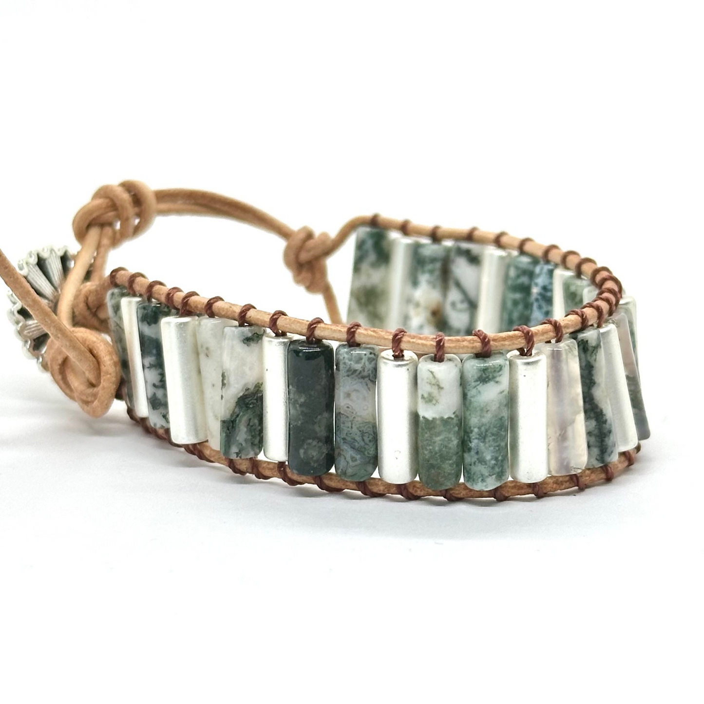 Pulsera de jade verde con betas MUJER armonti primavera verano