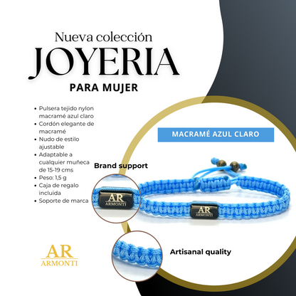 Pulsera azul turquesa de MACRAMÉ mujer