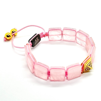 Set Pulsera de Cuarzo Rosa con Macramé | Amor Propio y Energía Suave para Mujeres Auténticas | ARMONTI