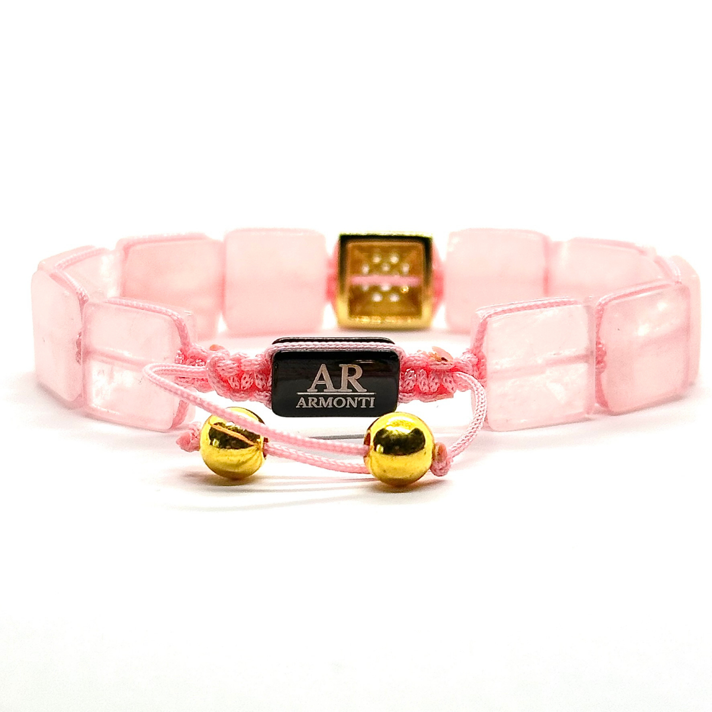 Set Pulsera de Cuarzo Rosa con Macramé | Amor Propio y Energía Suave para Mujeres Auténticas | ARMONTI