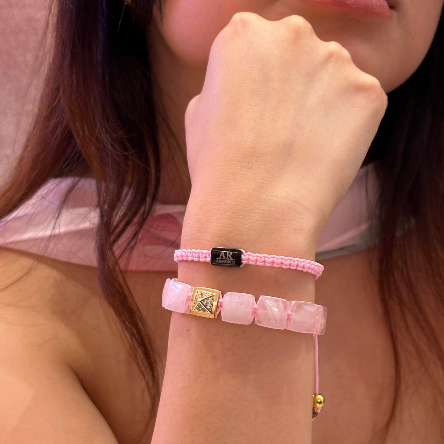 Pulsera de Cuarzo Rosa | Amor Propio, Energía Suave y Estilo Aventurero | ARMONTI