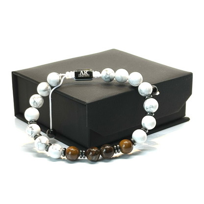 Pulsera HOWLITA con OJO DE TIGRE y HEMATITA mujer