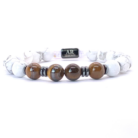 Pulsera HOWLITA con OJO DE TIGRE y HEMATITA mujer