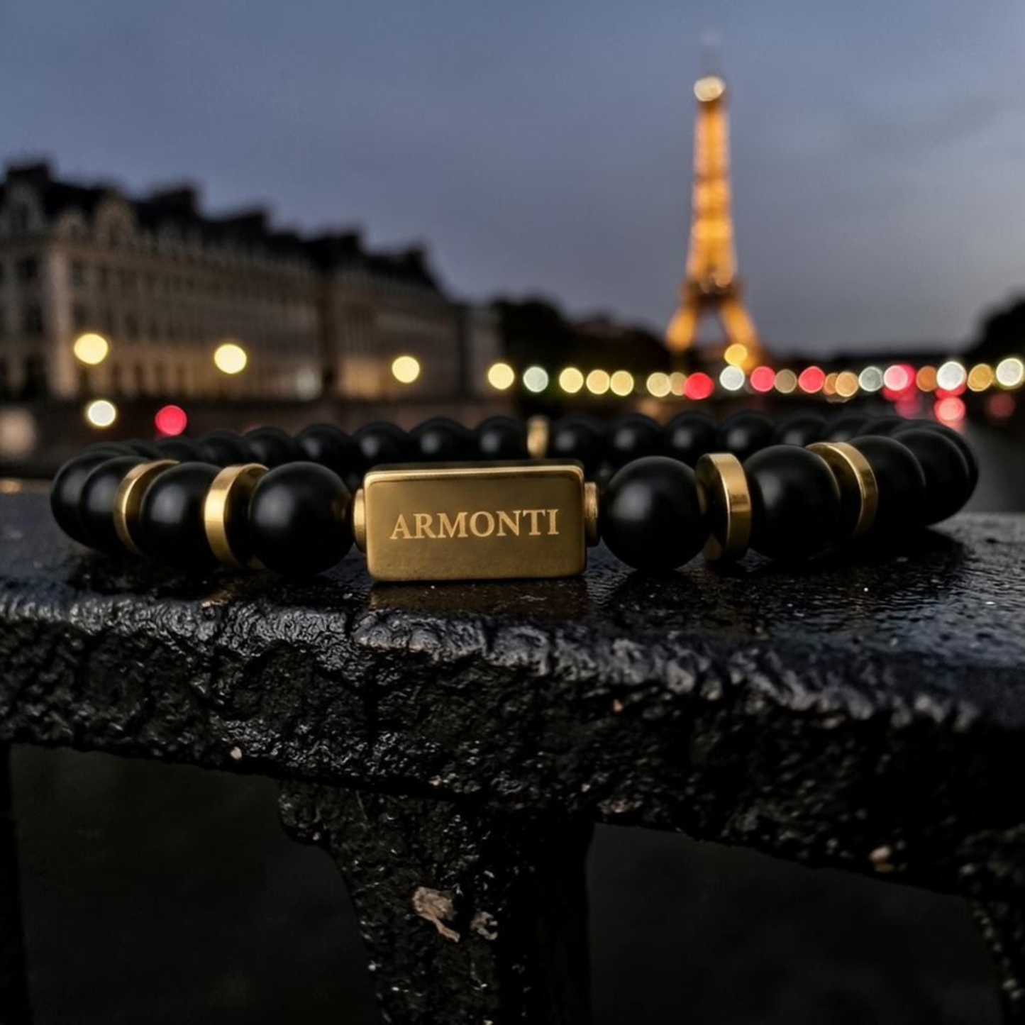 Pulsera de ónix brillante 6mm hombre premium