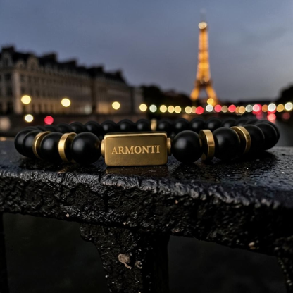 Pulsera de ónix brillante 6mm hombre premium