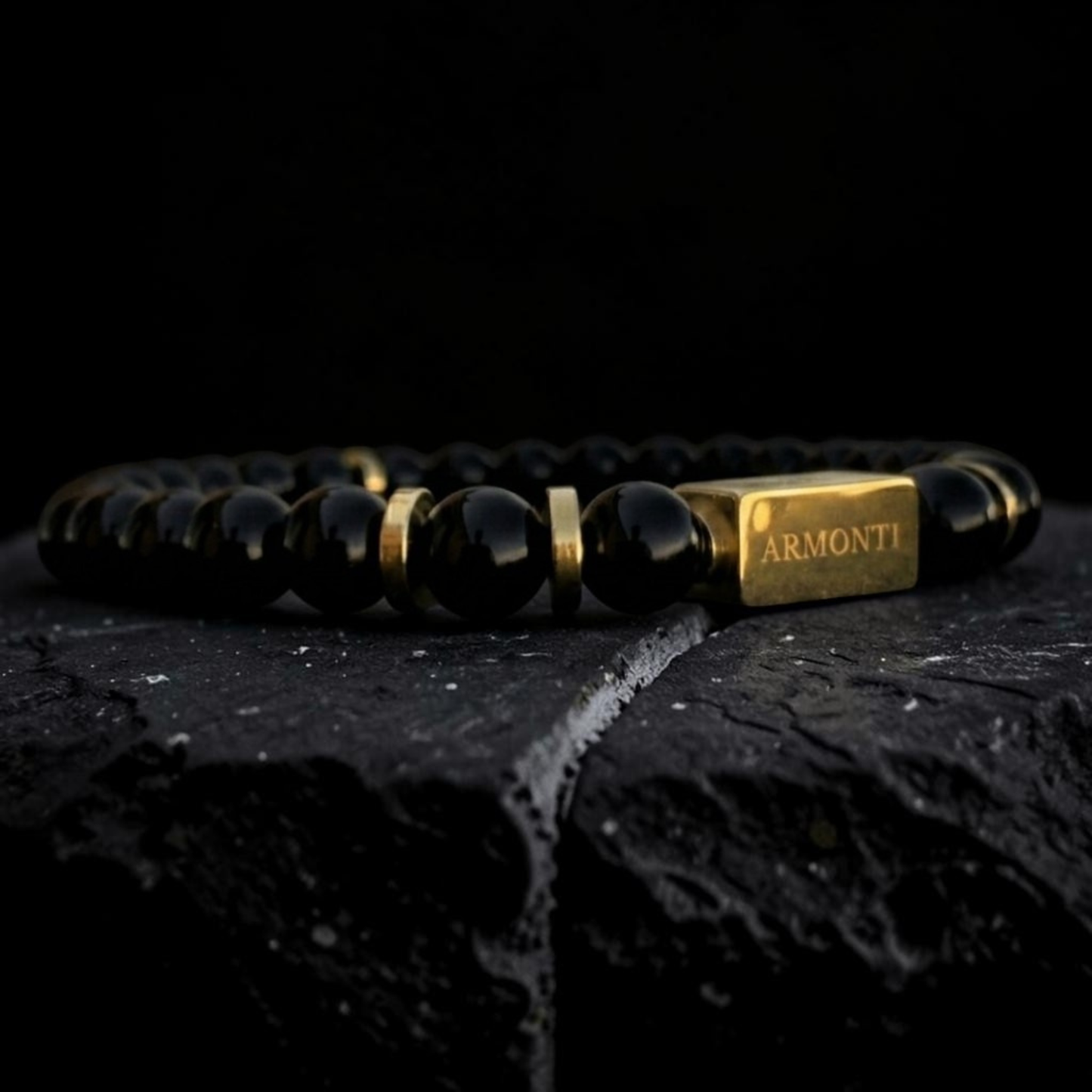 Pulsera de ónix brillante 6mm hombre premium