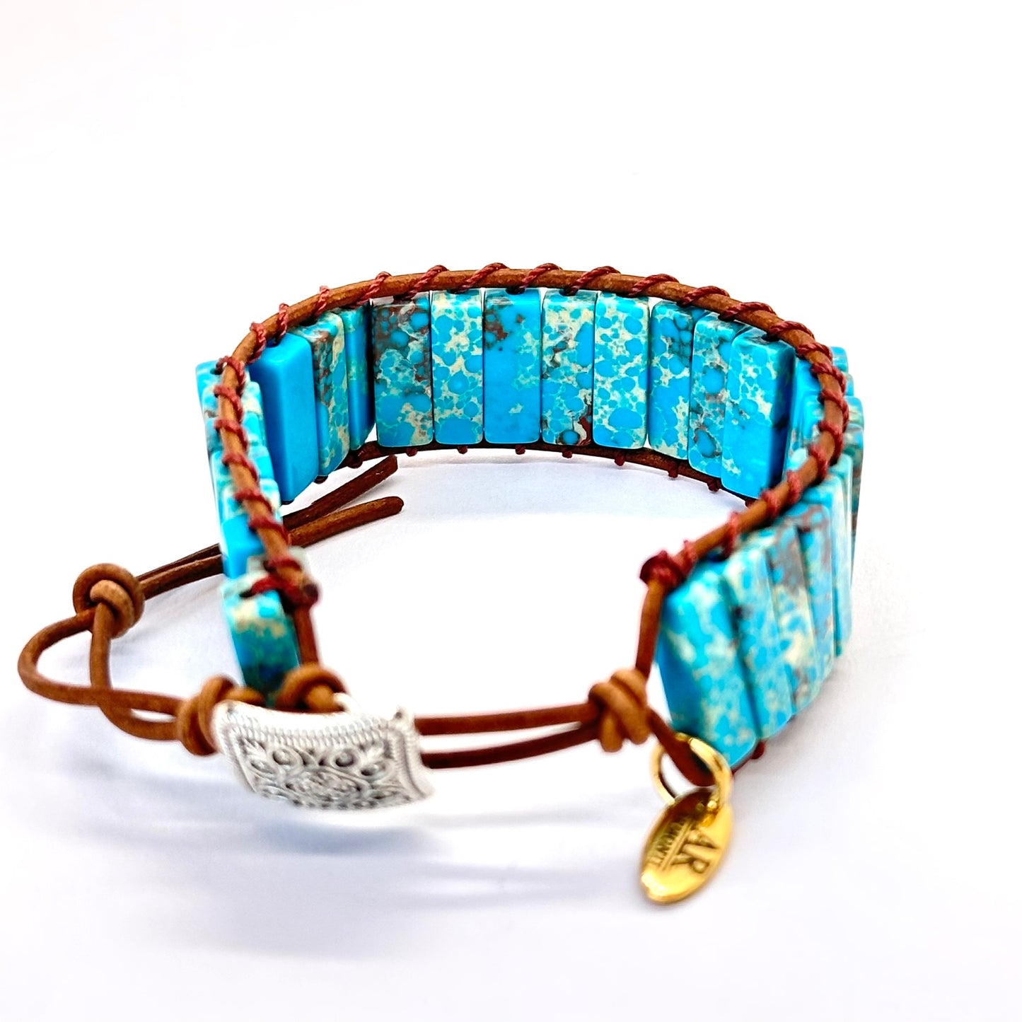 Pulsera turquesa emperador MUJER grande 13 mm
