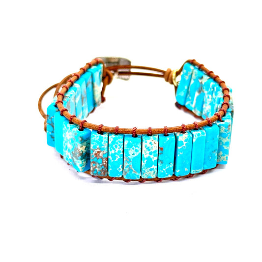 Pulsera turquesa emperador MUJER grande 13 mm