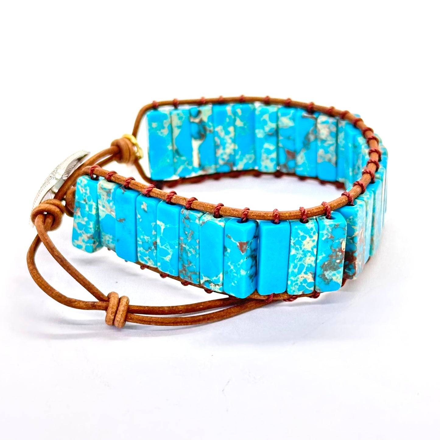 Pulsera turquesa emperador MUJER grande 13 mm