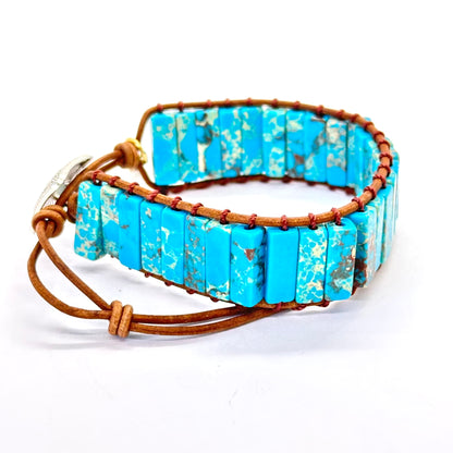 Pulsera turquesa emperador MUJER grande 13 mm