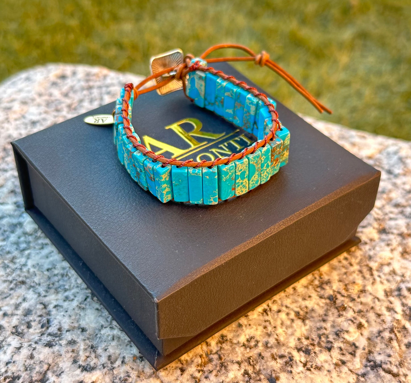 Pulsera turquesa emperador MUJER grande 13 mm