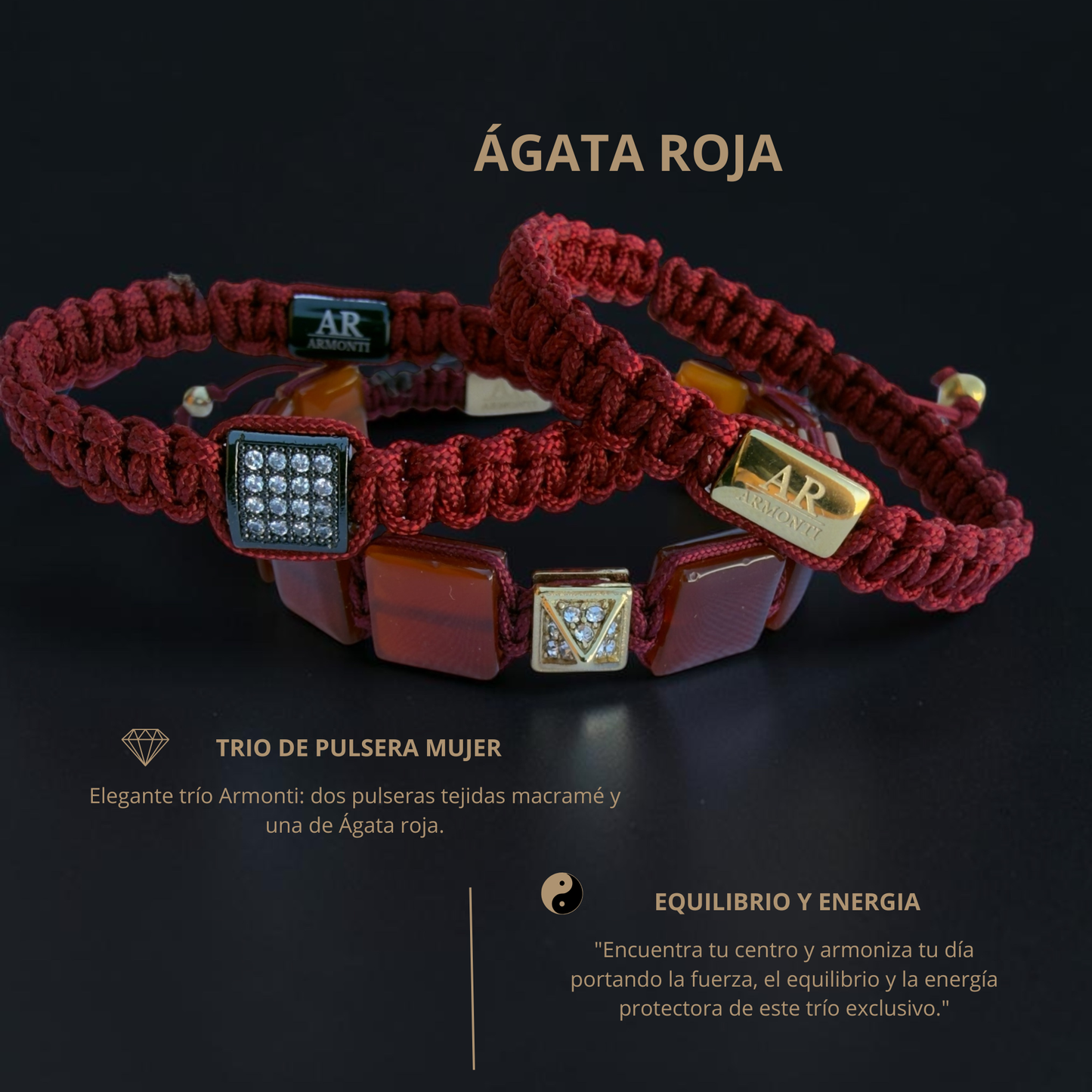 Agatha red FLAT STONE women's bracelet