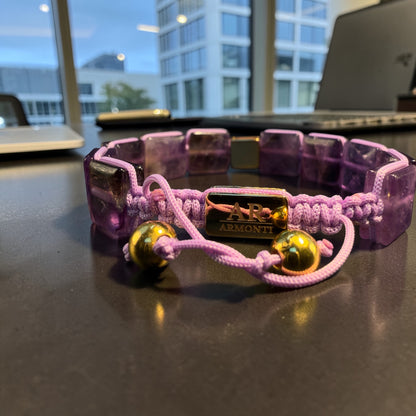 AMETHYST bracelet with flat stones for women