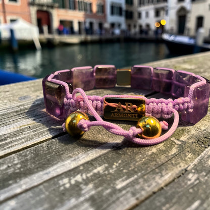 AMETHYST bracelet with flat stones for women