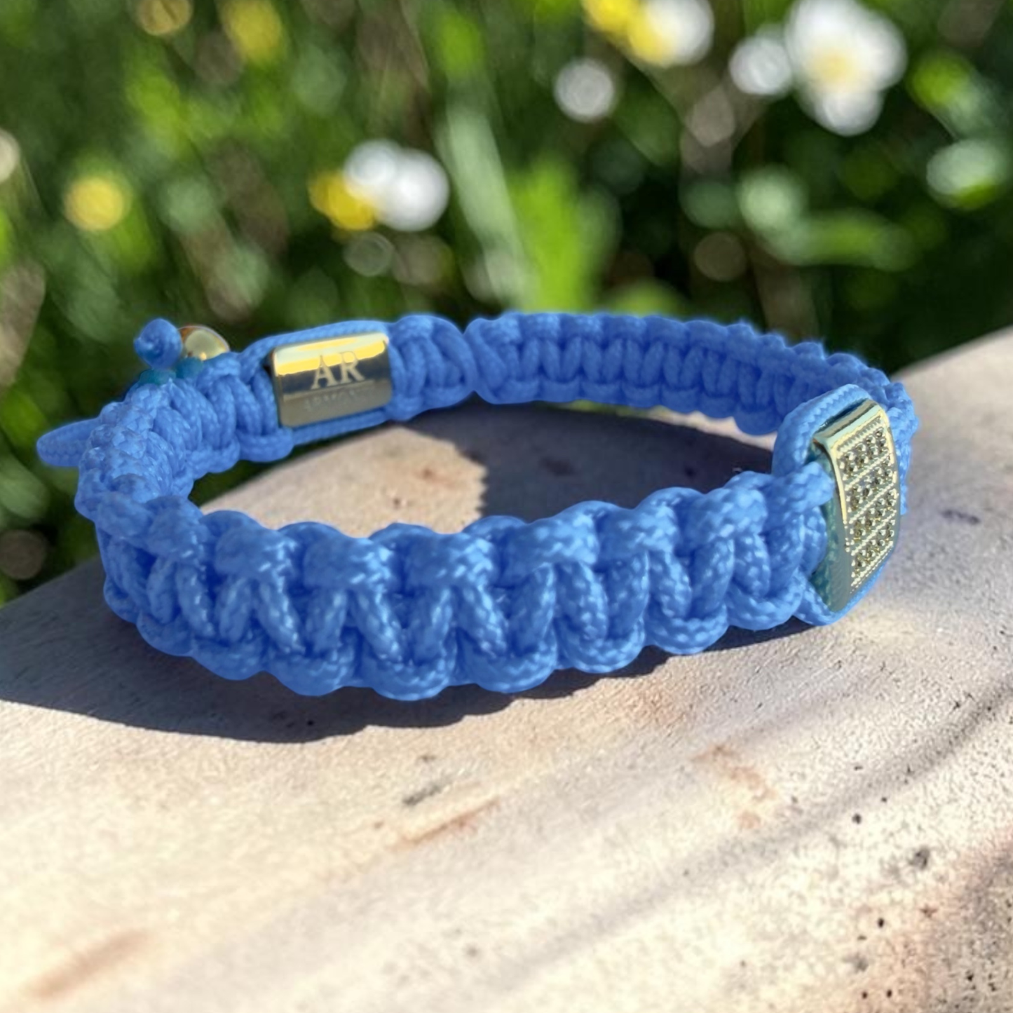 Pulsera azul turquesa de MACRAMÉ CIRCONITA para mujer