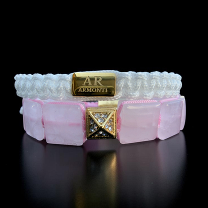 Rose Quartz Macramé Bracelet Set | Self-Love and Gentle Energy for Authentic Women | ARMONTI