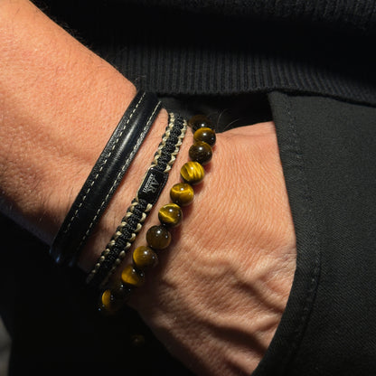 Men's Tiger's Eye Round Stone Bracelet