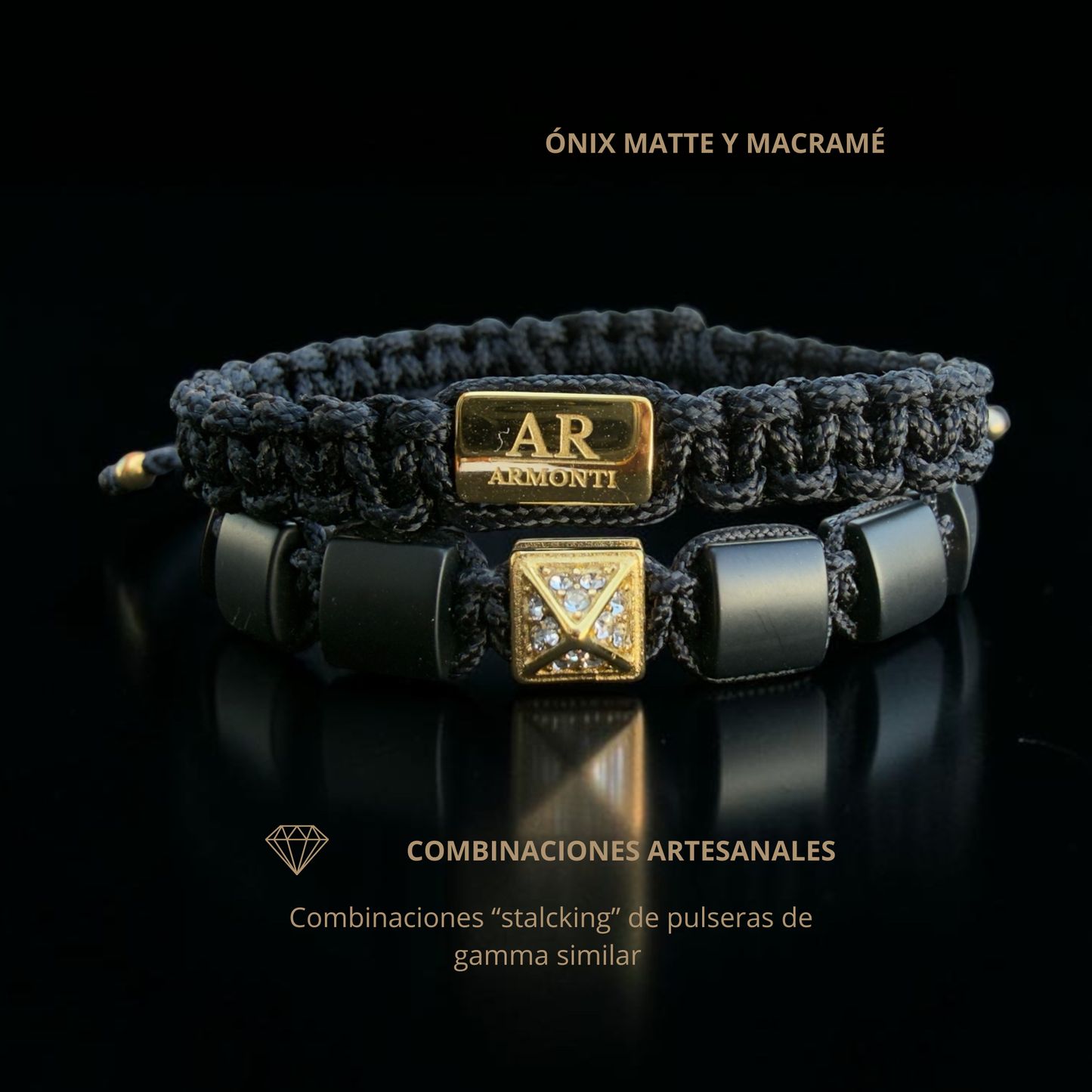 Matte Onyx women's bracelet: Power, dominance and elegance