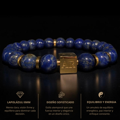 Pulsera lapislázuli 8mm hombre