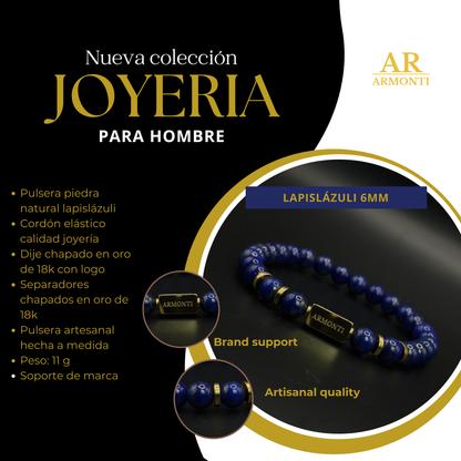Pulsera de Lapislázuli de 6mm
