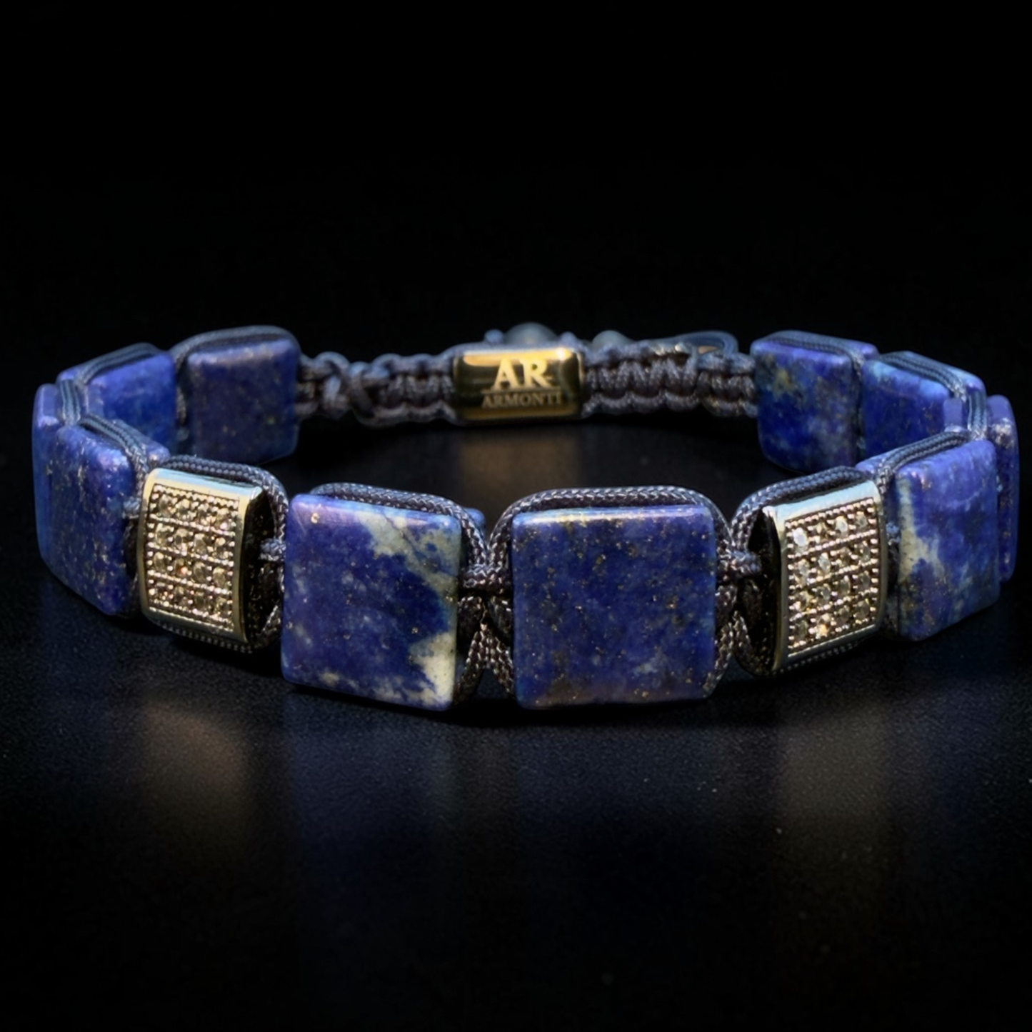 Men's Lapis Lazuli Flat Stone Bracelet
