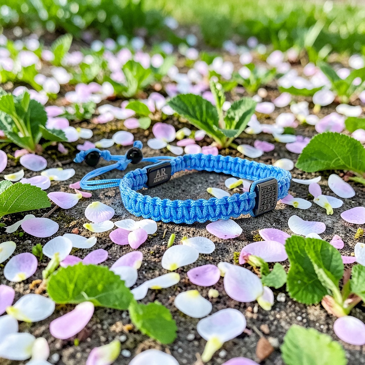 Pulsera azul turquesa de MACRAMÉ CIRCONITA para mujer