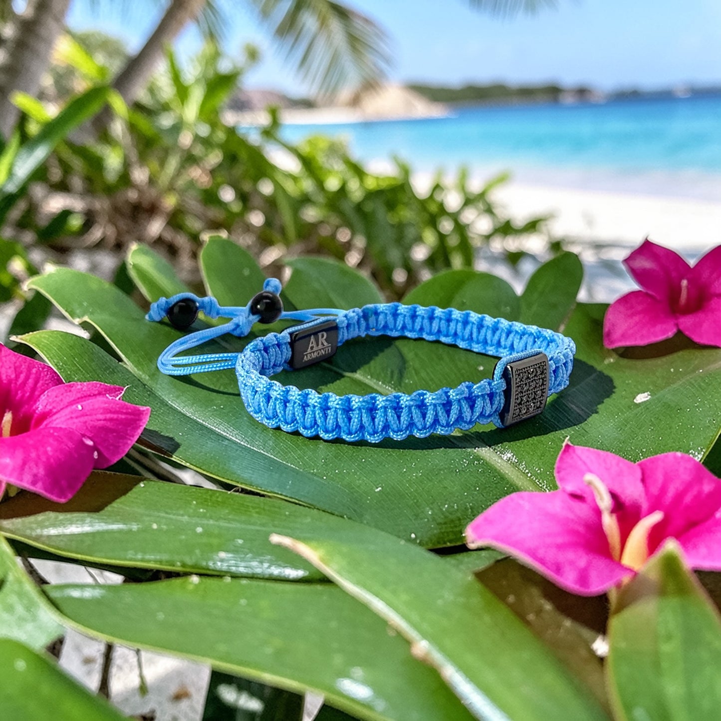 Pulsera azul turquesa de MACRAMÉ CIRCONITA para mujer