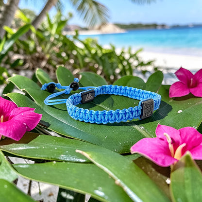 Pulsera azul turquesa de MACRAMÉ CIRCONITA para mujer