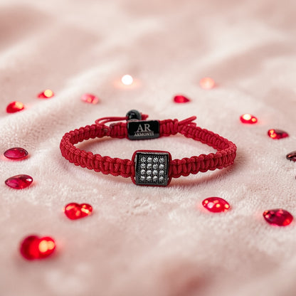Pulsera roja MACRAMÉ CIRCONITA para mujer