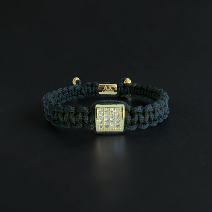 Pulsera negra MACRAMÉ circonita mujer
