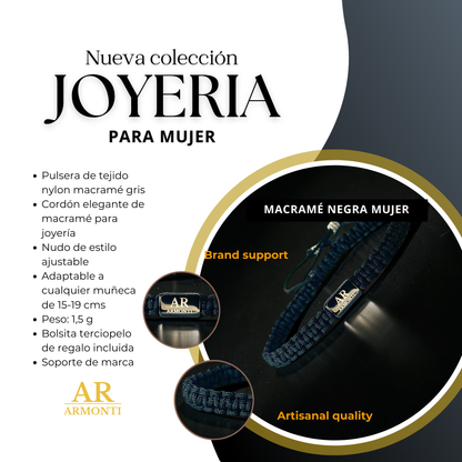 Pulsera negra MACRAMÉ mujer
