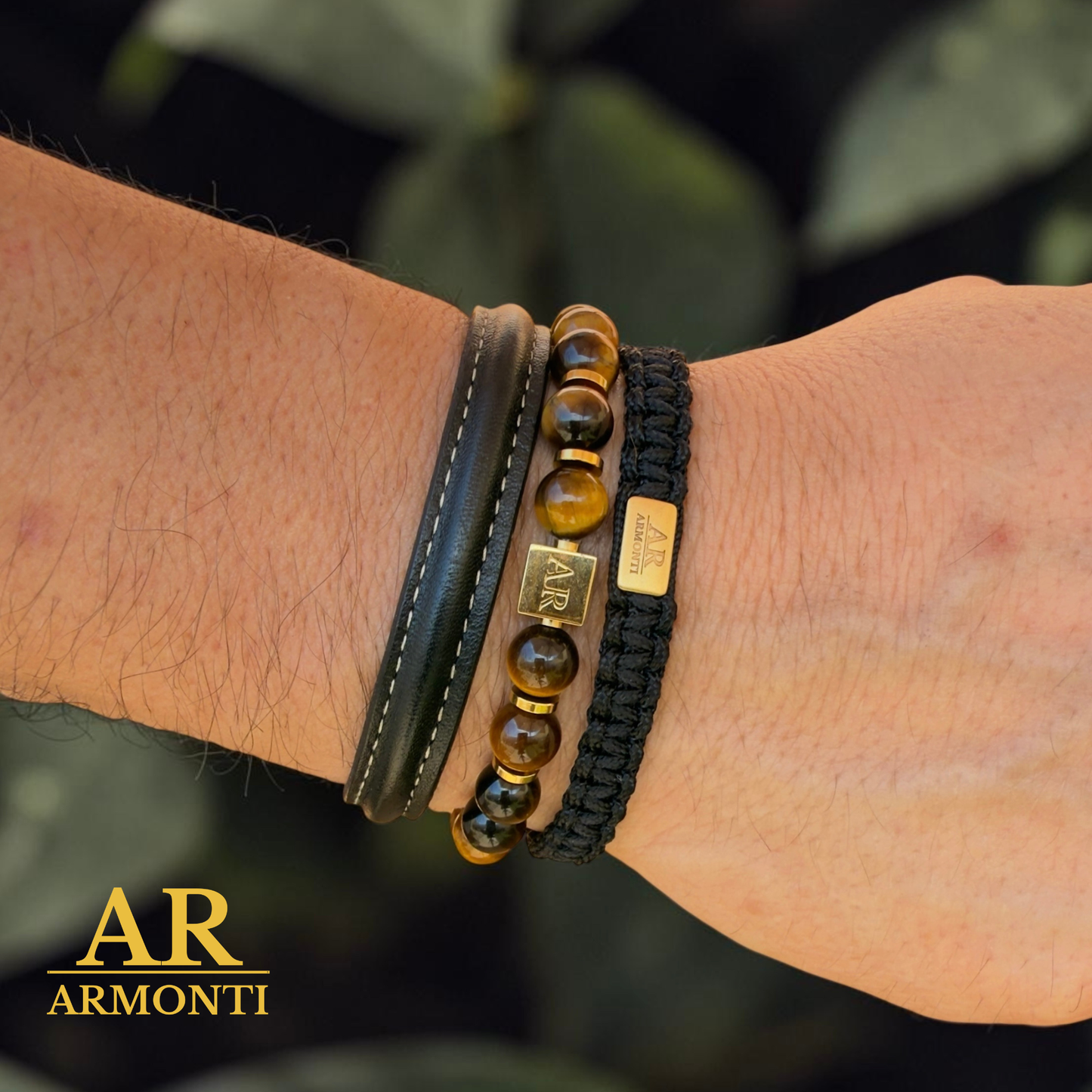 Pulsera ojo de tigre amarillo 8mm hombre