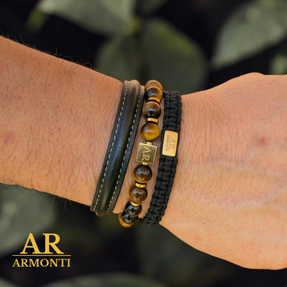 Pulsera ojo de tigre amarillo 8mm hombre