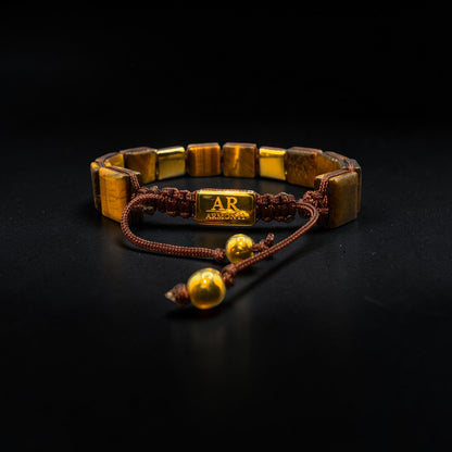 Pulsera OJO DE TIGRE amarilla cuadrada para hombre