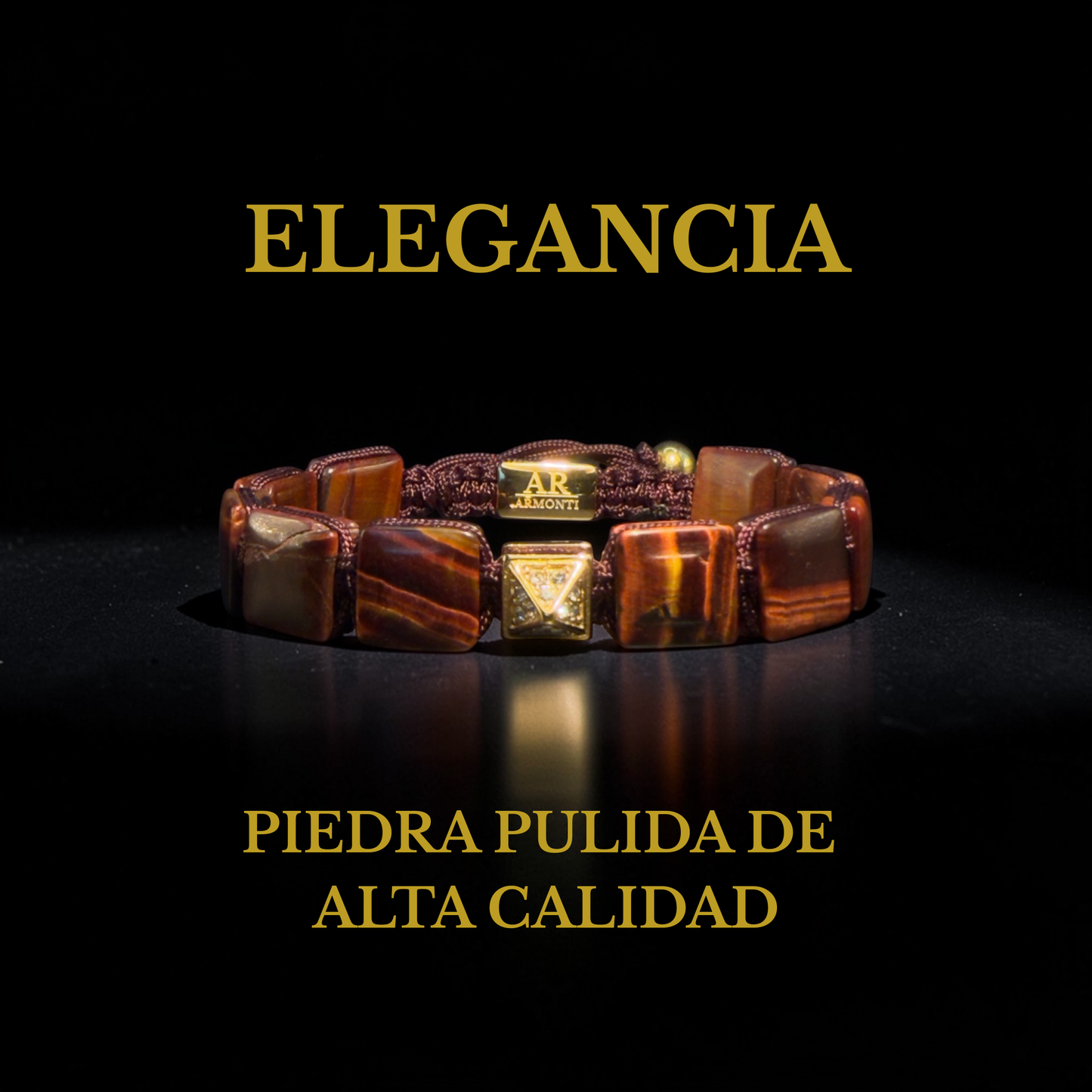 Pulsera ojo de tigre rojo plana mujer
