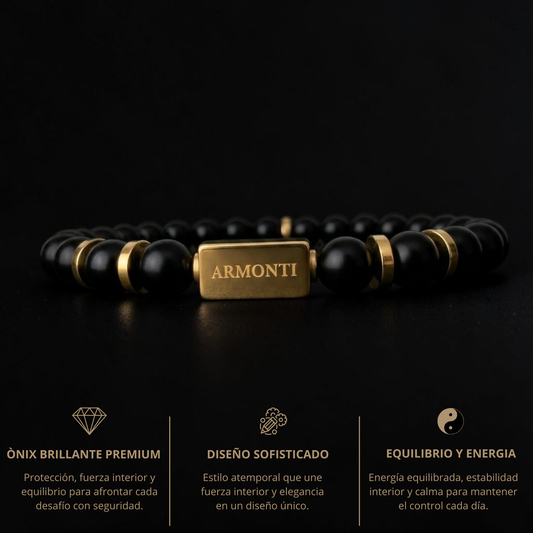 Pulsera de ónix brillante 6mm hombre premium