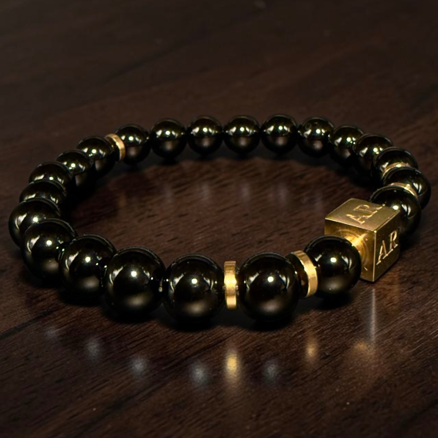 Pulsera ónix brillante 8mm hombre