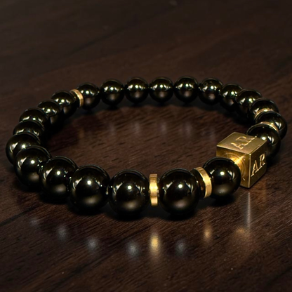 Pulsera ónix brillante 8mm hombre