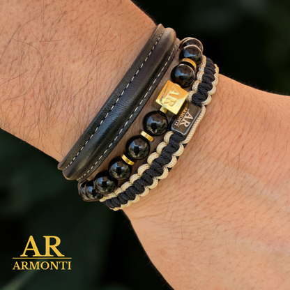 Pulsera ónix brillante 8mm hombre