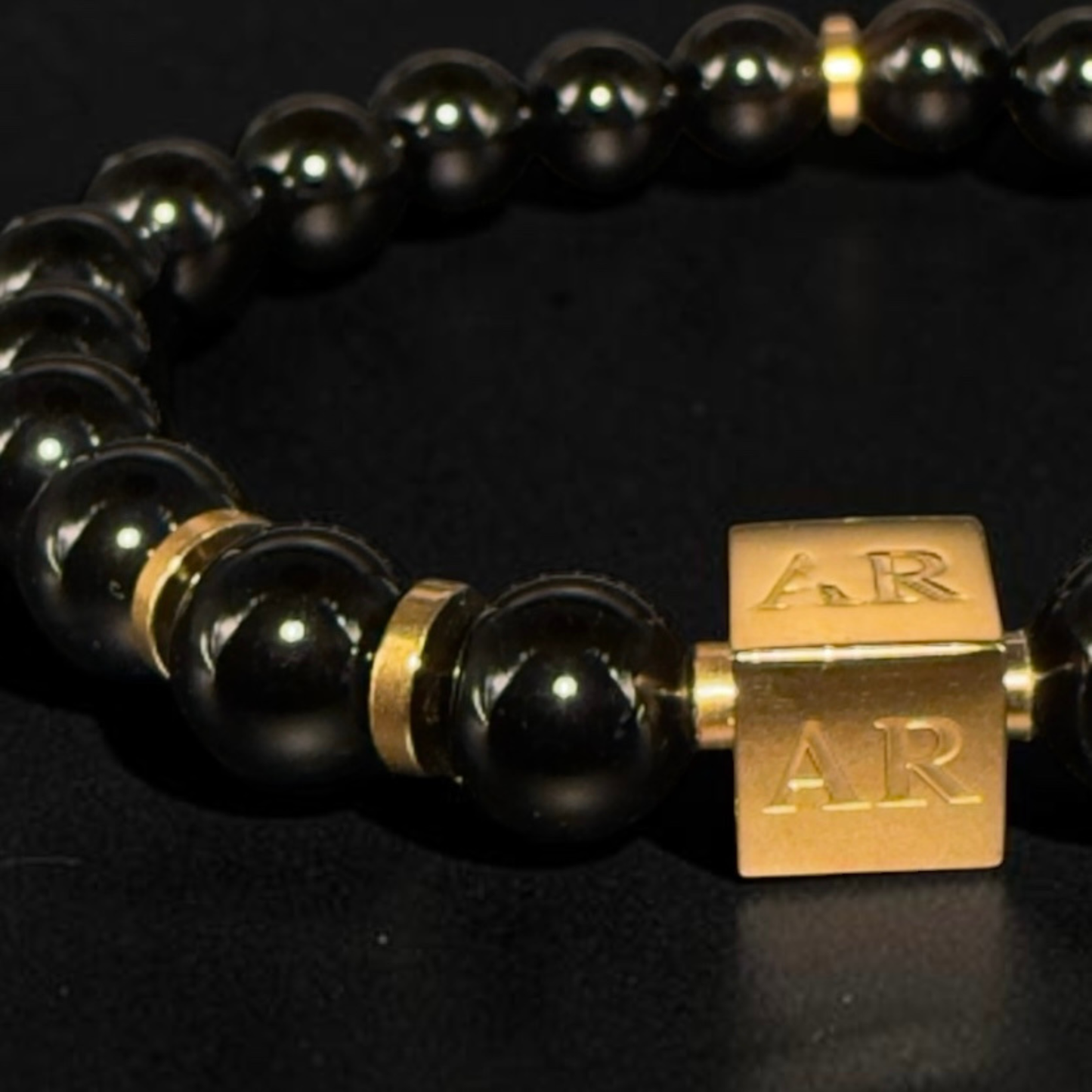 Pulsera ónix brillante 8mm hombre