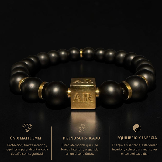 Pulsera de ónix matte 8mm hombre