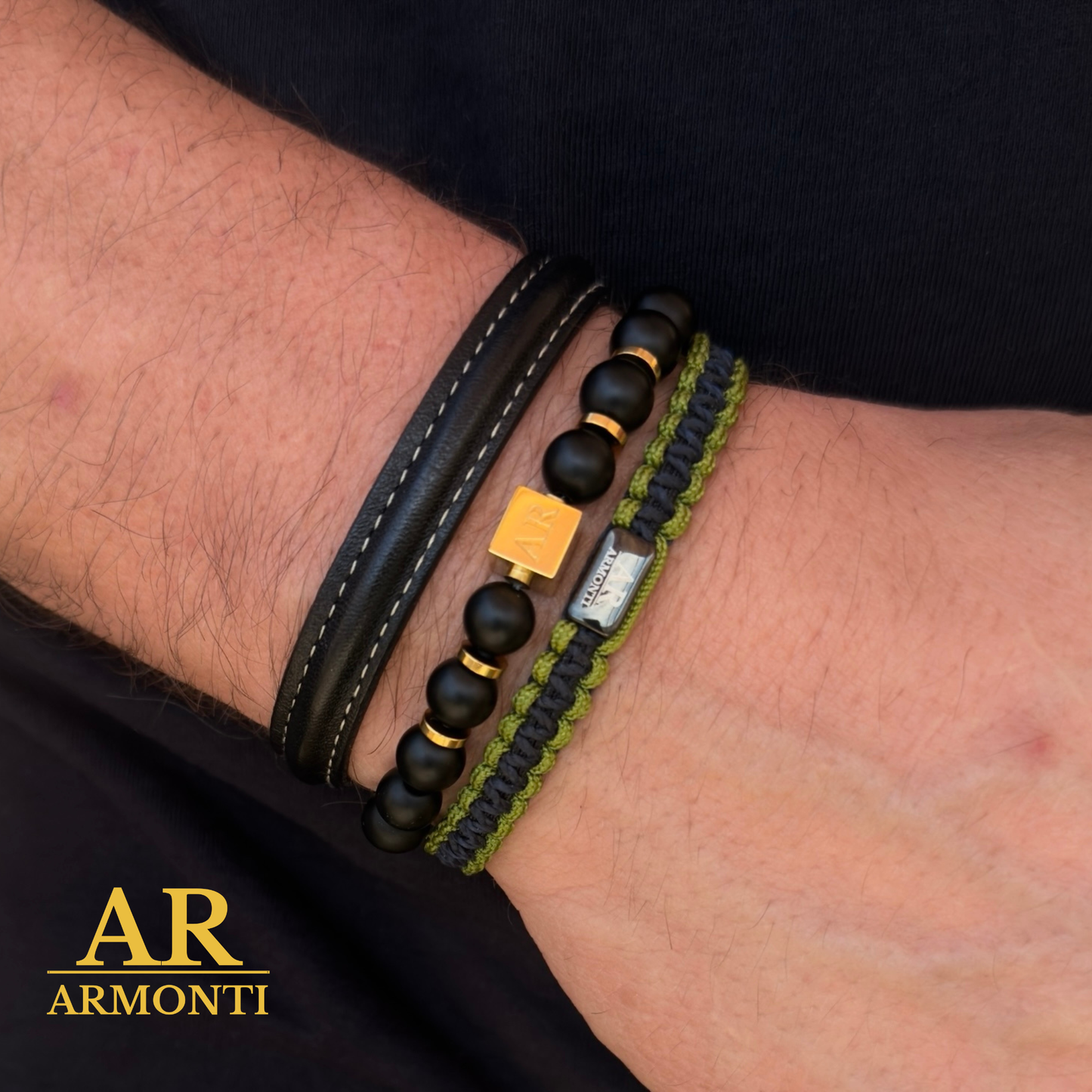 Pulsera de ónix matte 8mm hombre