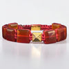 Pulsera de Ágata Roja cuadrada oro 18k para mujer