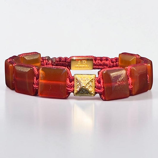 Pulsera de Ágata Roja cuadrada para mujer