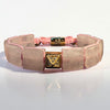 Pulsera de Cuarzo Rosa cuadrada oro 18k para mujer