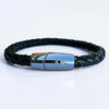 Pulsera de Cuero Trenzado Negro 6mm para Hombre